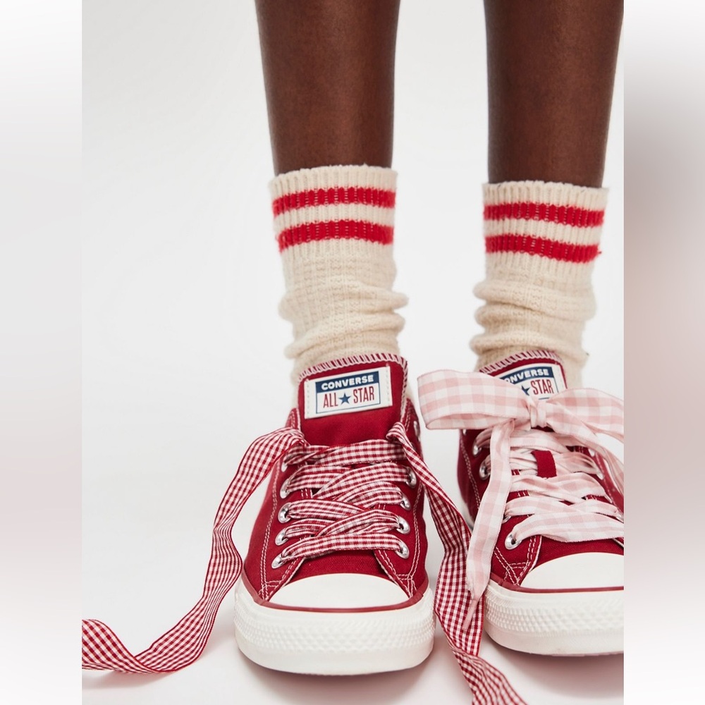 Chuck Taylor All Star Gingham Low-Top Sneakers size 8 from Free People